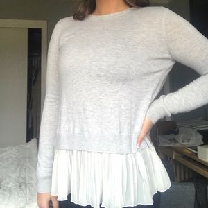 Gray Chelsea28 Sweater with Back Detail